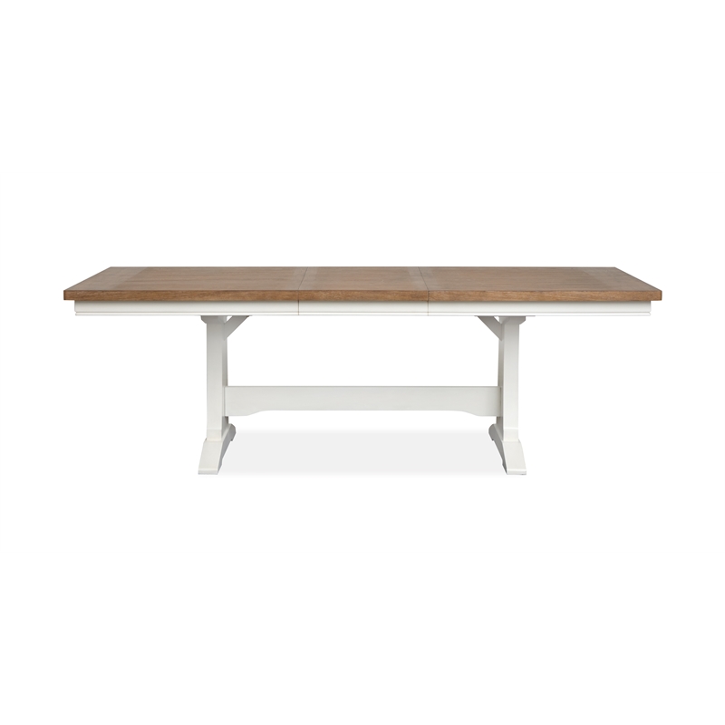 Magnussen Home Kingston Whisper White Extendable Trestle Dining Table