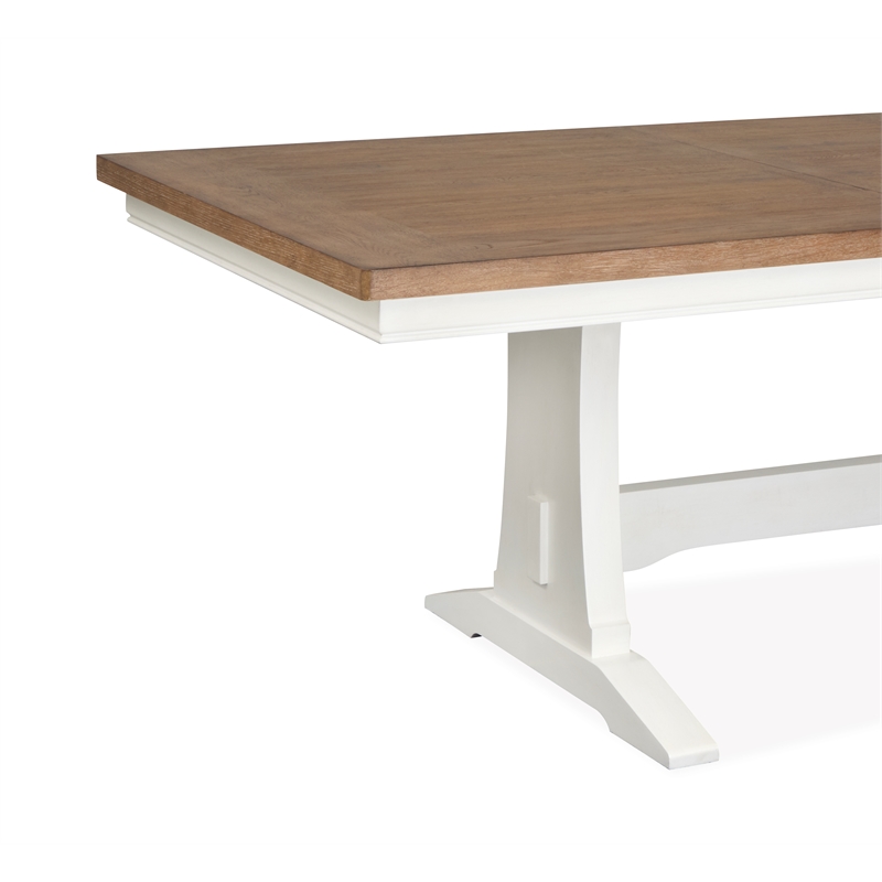 Magnussen Home Kingston Whisper White Extendable Trestle Dining Table