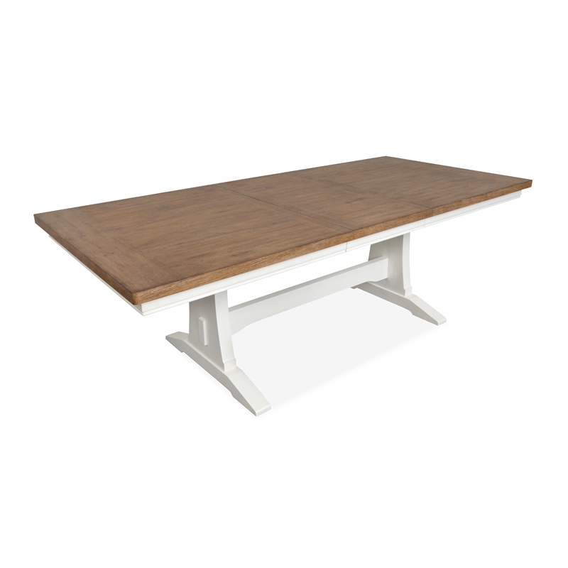Magnussen Home Kingston Whisper White Extendable Trestle Dining Table