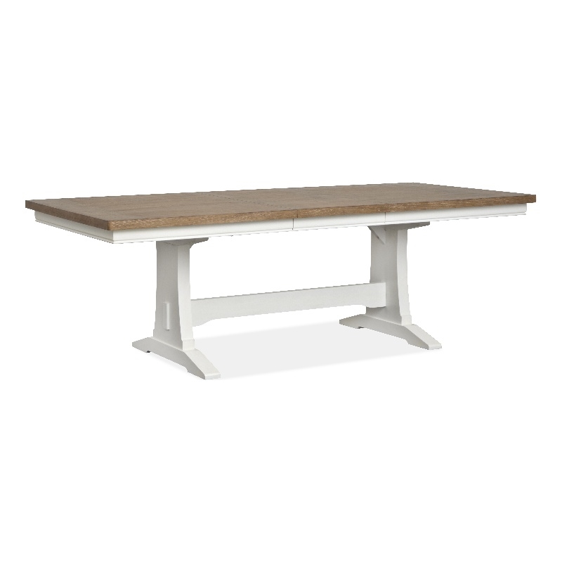 Magnussen Home Kingston Whisper White Extendable Trestle Dining Table