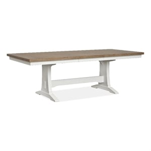 Magnussen Home Kingston Whisper White Extendable Trestle Dining Table