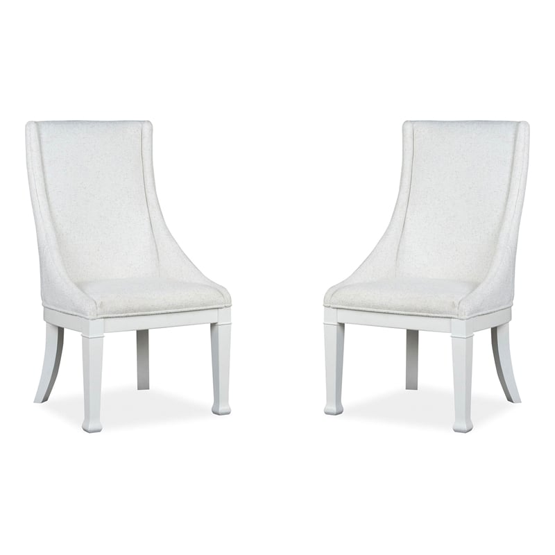 Magnussen Home Kingston Whisper White Upholstered Host Chair Two Pack