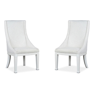 Magnussen Home Kingston Whisper White Upholstered Host Chair Two Pack