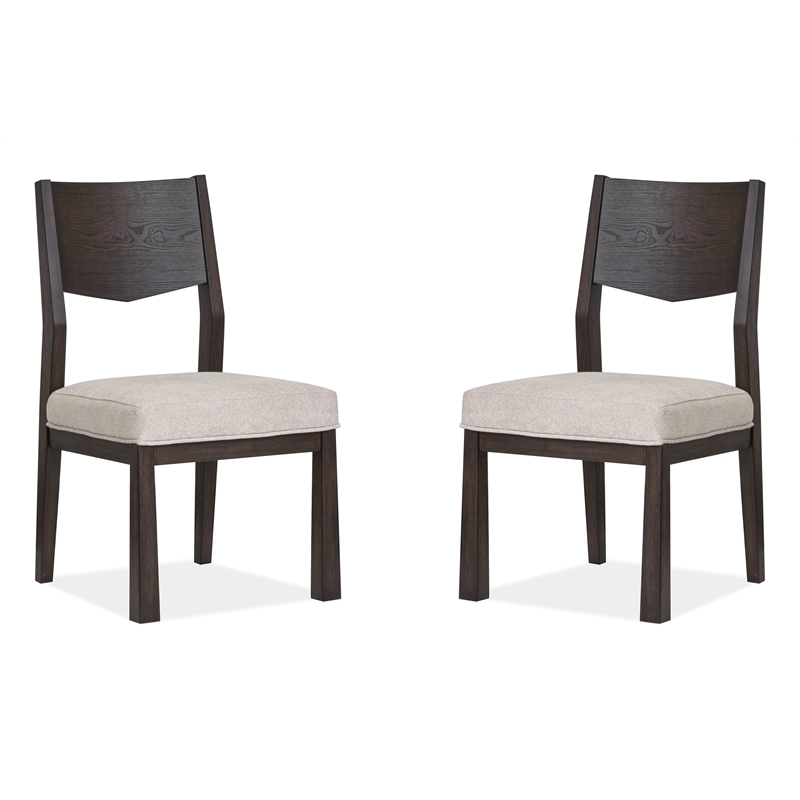 Magnussen Home Tauren Coffee Bean Upholstered Side Chair Two Pack