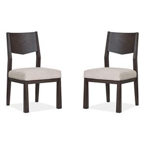 Magnussen Home Tauren Coffee Bean Upholstered Side Chair Two Pack