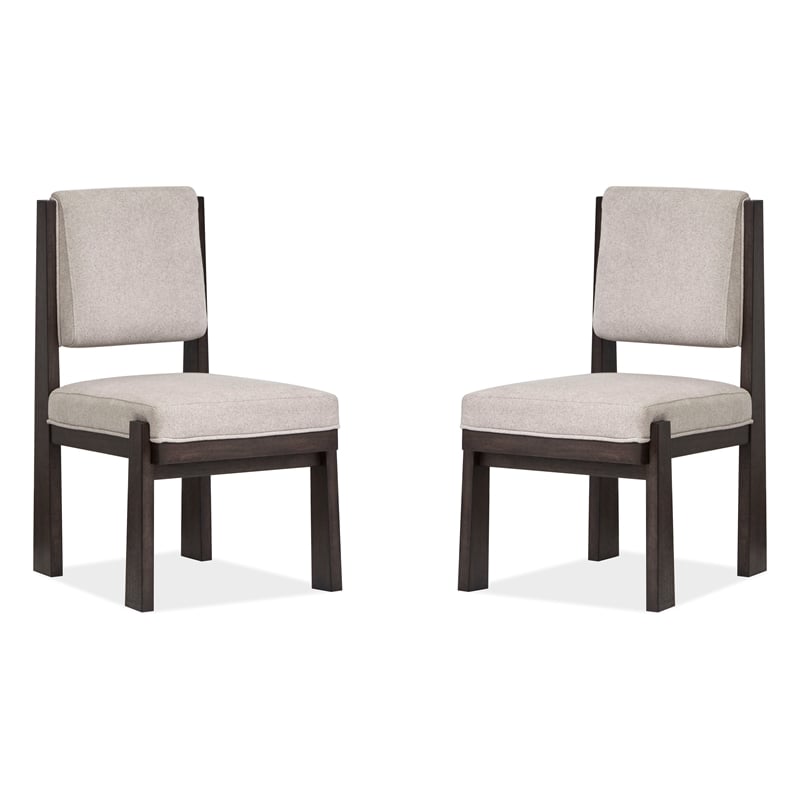 Magnussen Home Tauren Coffee Bean Upholstered Side Chair Two Pack