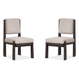 Magnussen Home Tauren Coffee Bean Upholstered Side Chair Two Pack
