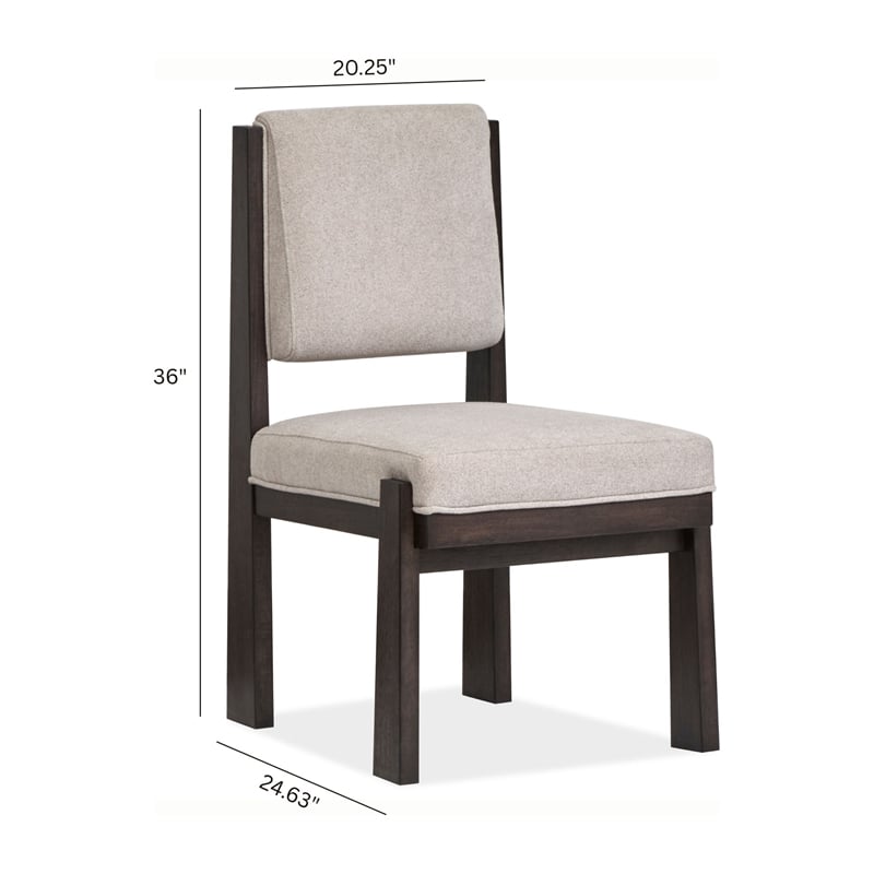 Magnussen Home Tauren Coffee Bean Upholstered Side Chair Two Pack