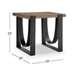 Magnussen Home Bowden Rustic Honey And Distressed Iron Rectangular End Table