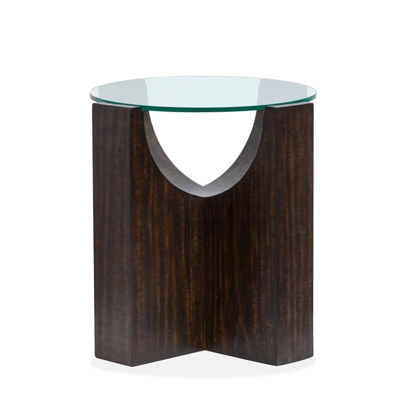 Magnussen Home Beckham Rustic Tavern Round End Table