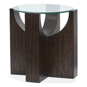 Magnussen Home Beckham Rustic Tavern Round End Table