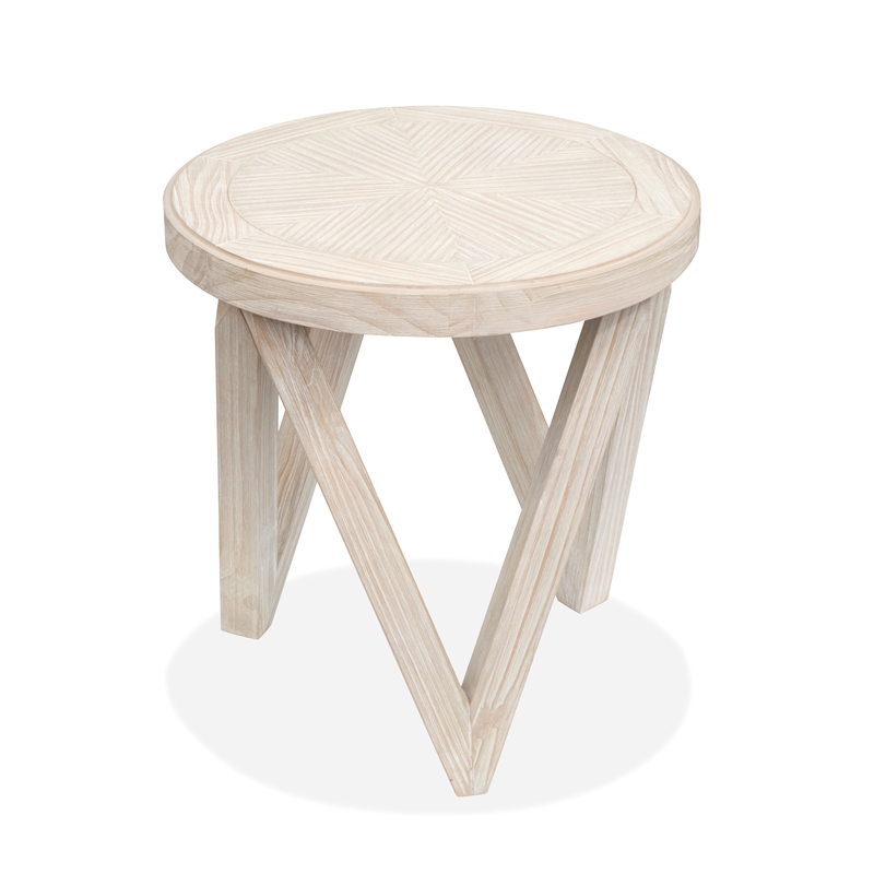 Magnussen Home Bostwick Coconut Cream Round End Table
