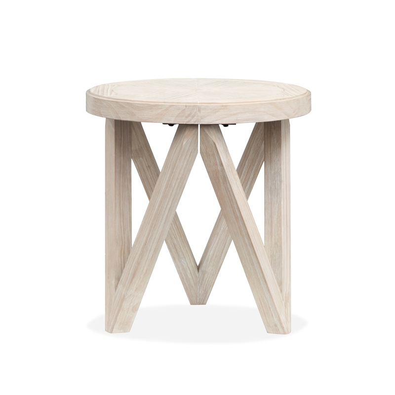 Magnussen Home Bostwick Coconut Cream Round End Table