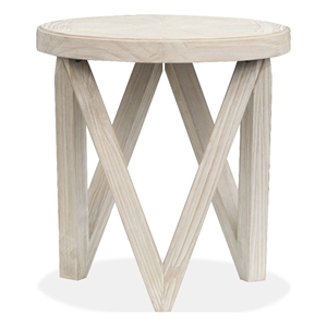 Magnussen Home Bostwick Coconut Cream Round End Table