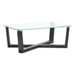 Magnussen Home Wexler Black Truffle And Clear Glass Rectangular Cocktail Table