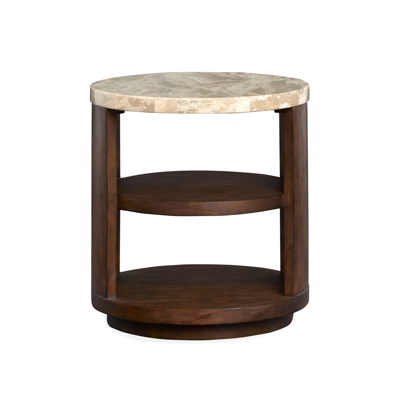 Magnussen Home Mcpherson Burnt Umber Round End Table
