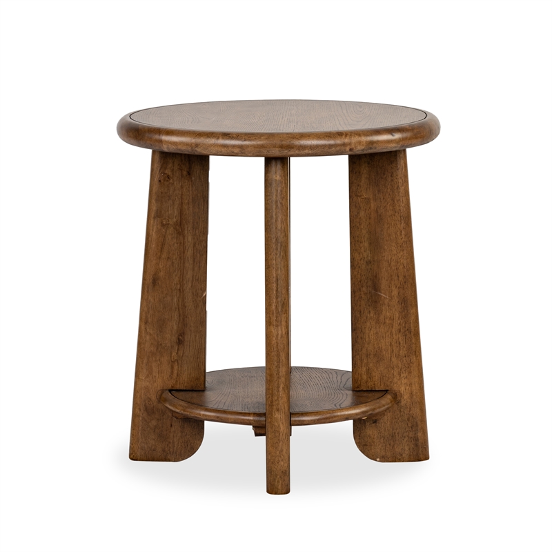Magnussen Home Tanner Tawny Brown Round End Table