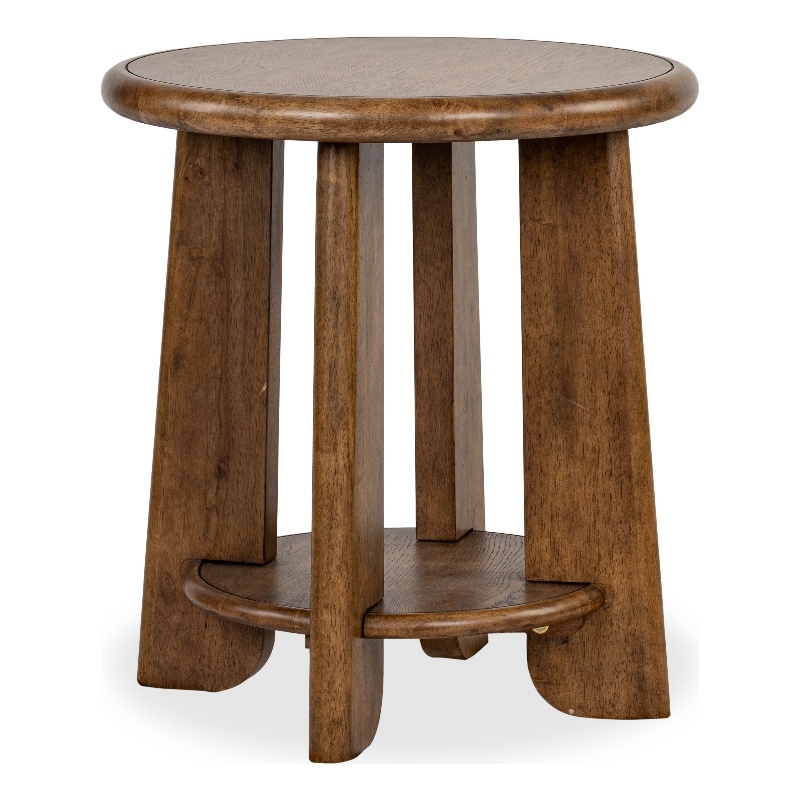 Magnussen Home Tanner Tawny Brown Round End Table