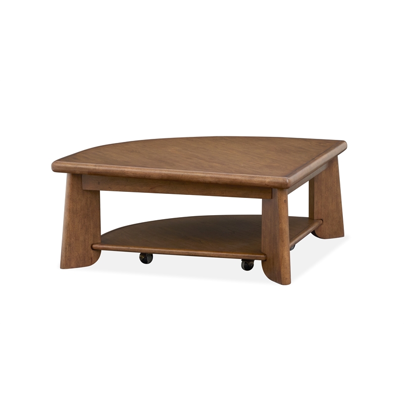 Magnussen Home Tanner Pie Shaped Lift Top Cocktail Table With Casters