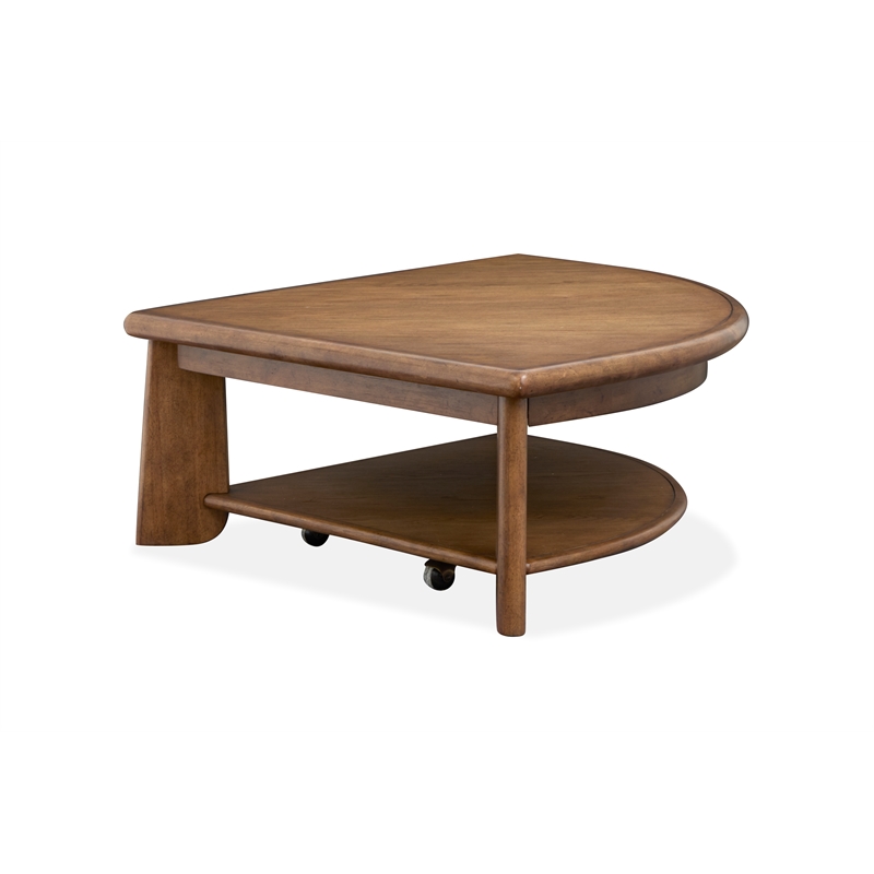 Magnussen Home Tanner Pie Shaped Lift Top Cocktail Table With Casters