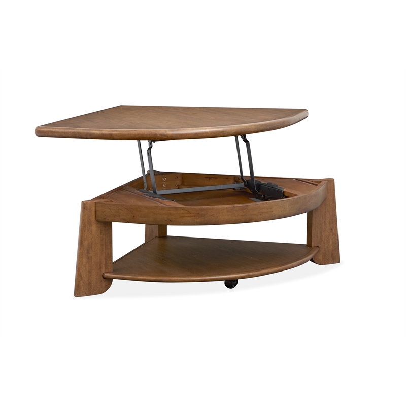 Magnussen Home Tanner Pie Shaped Lift Top Cocktail Table With Casters