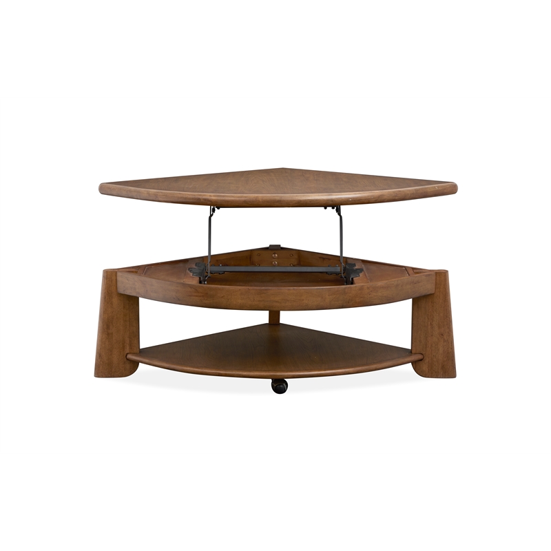 Magnussen Home Tanner Pie Shaped Lift Top Cocktail Table With Casters