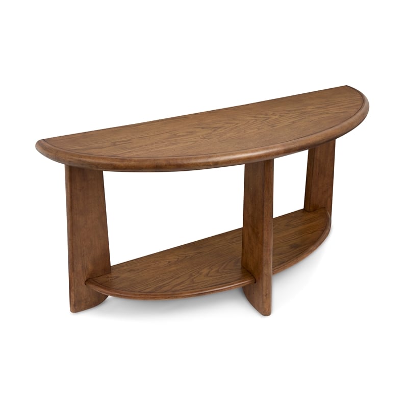 Magnussen Home Tanner Tawny Brown Demilune Sofa Table