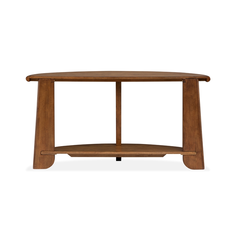 Magnussen Home Tanner Tawny Brown Demilune Sofa Table