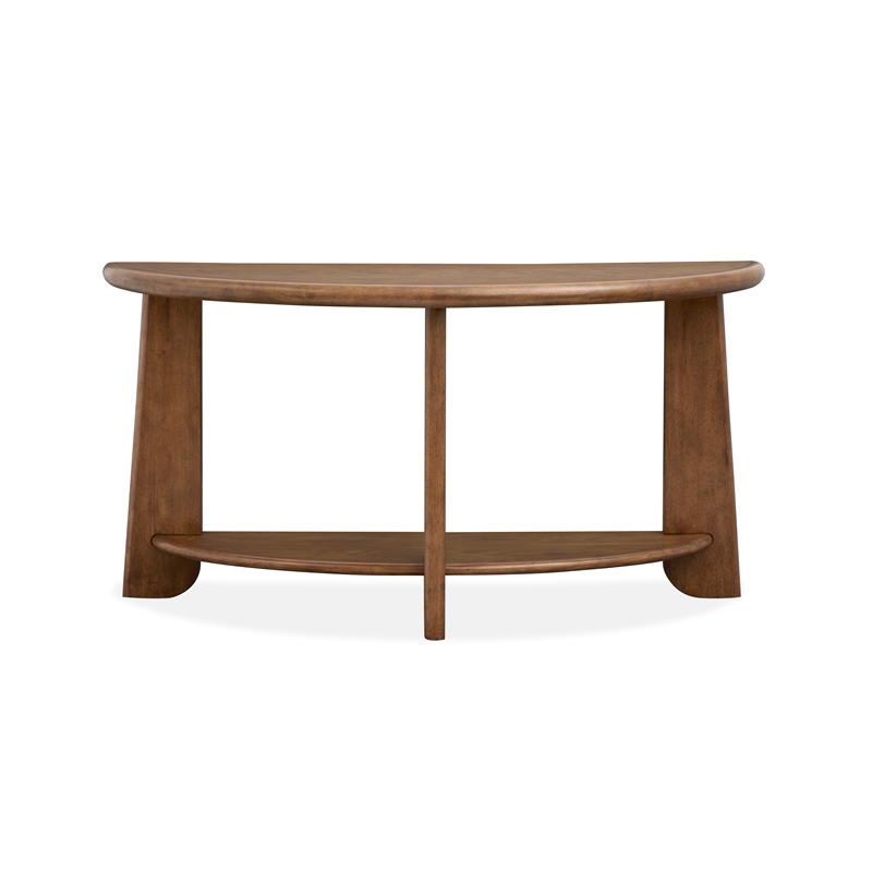 Magnussen Home Tanner Tawny Brown Demilune Sofa Table