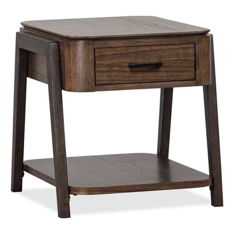Magnussen Home Hallie Milk Chocolate And Dark Chocolate Rectangular End Table