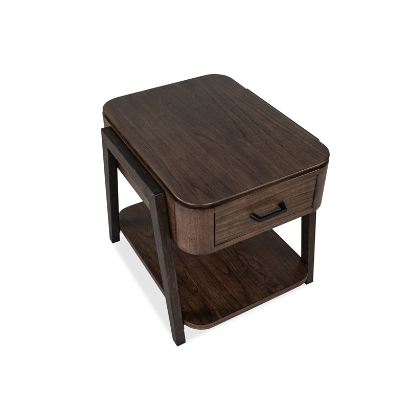 Magnussen Home Hallie Milk Chocolate And Dark Chocolate Rectangular End Table