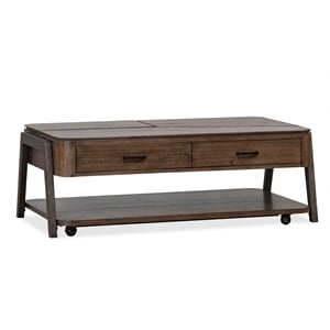 Magnussen Home Hallie Lift Top Storage Cocktail Table With Casters