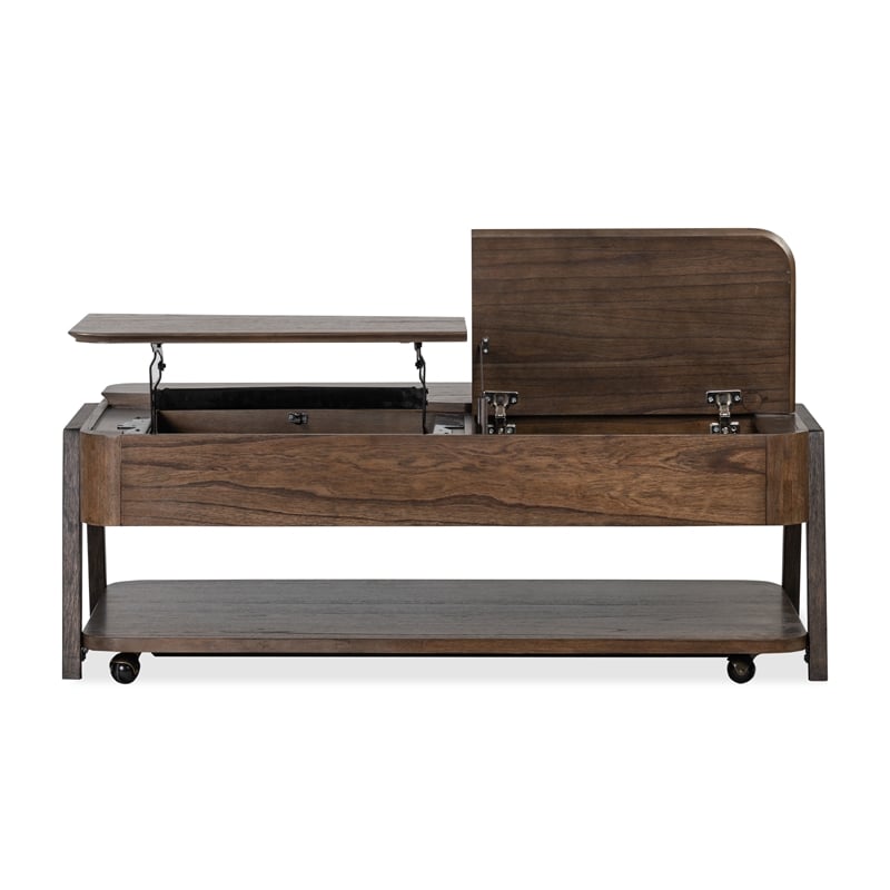 Magnussen Home Hallie Lift Top Storage Cocktail Table With Casters