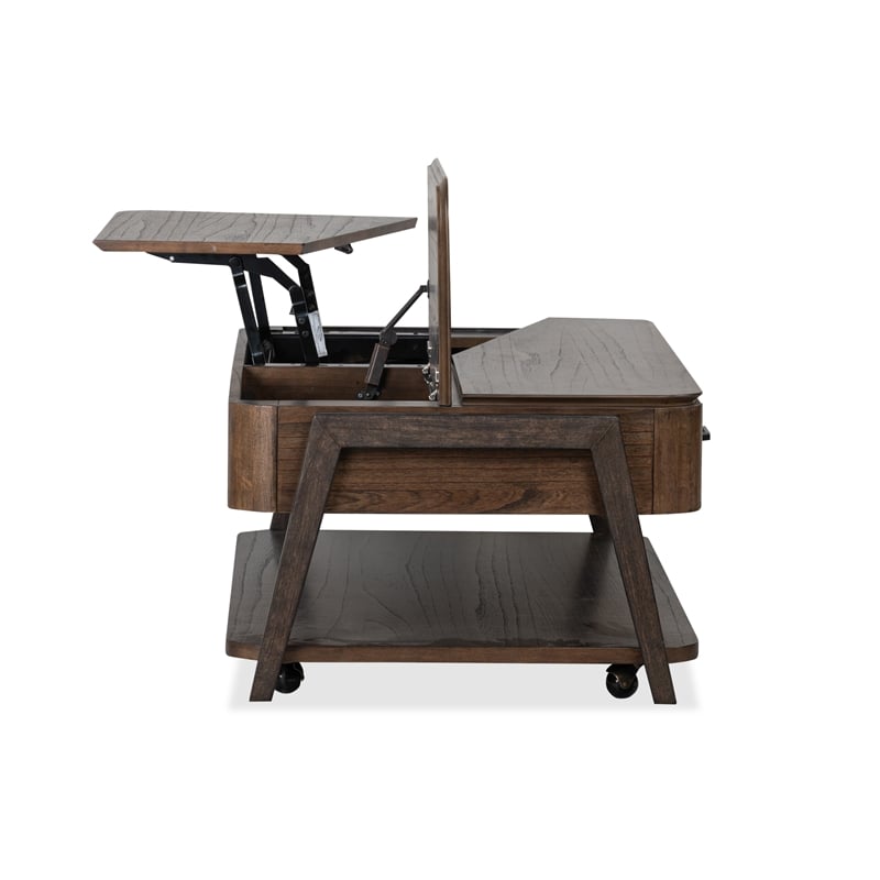 Magnussen Home Hallie Lift Top Storage Cocktail Table With Casters