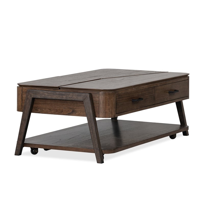 Magnussen Home Hallie Lift Top Storage Cocktail Table With Casters