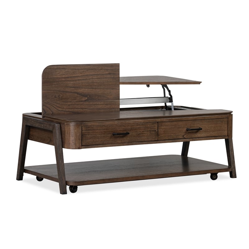 Magnussen Home Hallie Lift Top Storage Cocktail Table With Casters