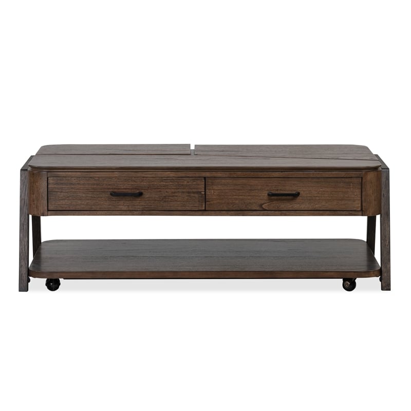 Magnussen Home Hallie Lift Top Storage Cocktail Table With Casters