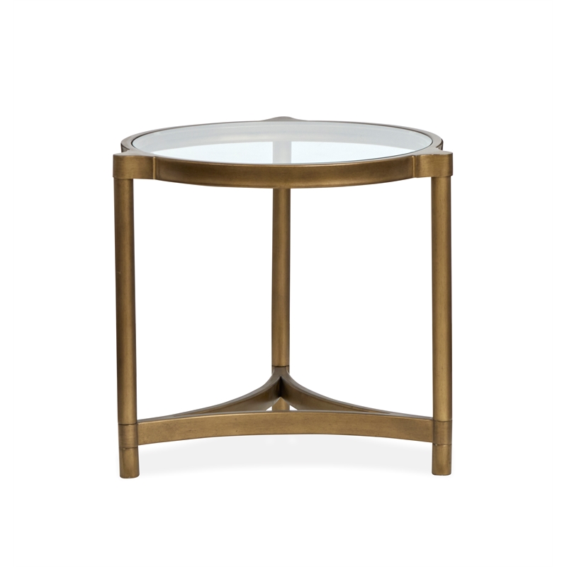 Magnussen Home Cassidy Aged Brass And Volakas Classic Round End Table