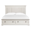 Magnussen Home Kingston Whisper White Queen Upholstered Panel Storage Bed