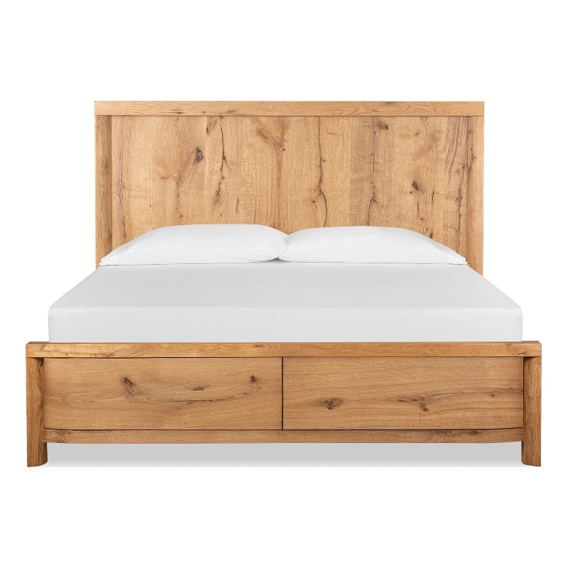Magnussen Home Laramie Honey Wheat King Panel Storage Bed