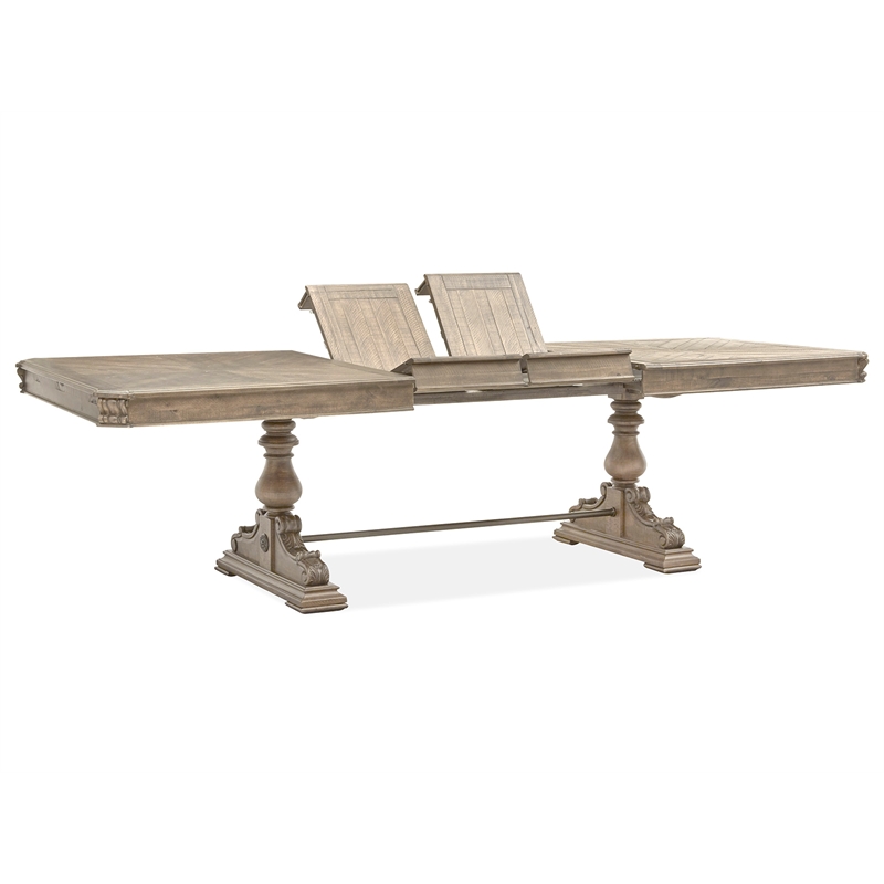 Magnussen Home Marisol Fawn Extendable Trestle Dining Table