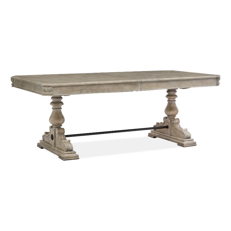 Magnussen Home Marisol Fawn Extendable Trestle Dining Table
