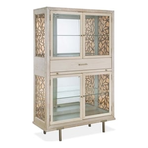 Magnussen Home Lenox Warm Silver And Acadia White Display Cabinet