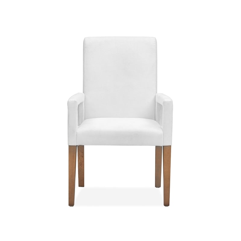 Magnussen Home Lindon Belgian Wheat White Upholstered Arm Chair Two Pack