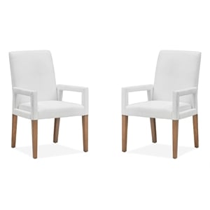 Magnussen Home Lindon Belgian Wheat White Upholstered Arm Chair Two Pack