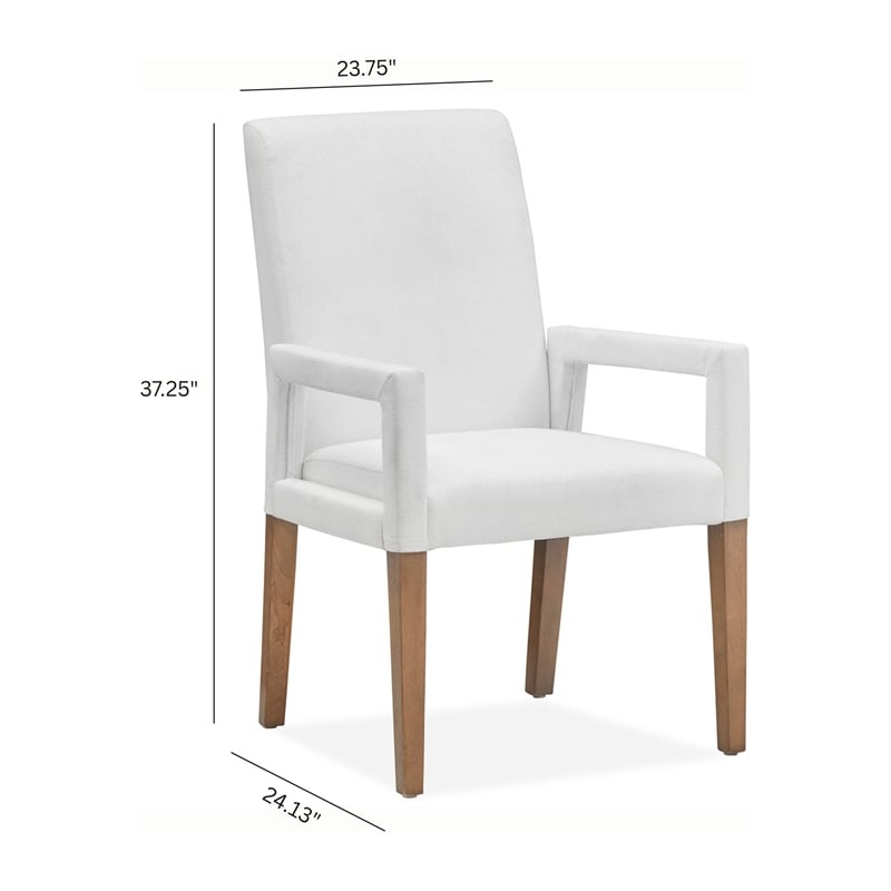 Magnussen Home Lindon Belgian Wheat White Upholstered Arm Chair Two Pack