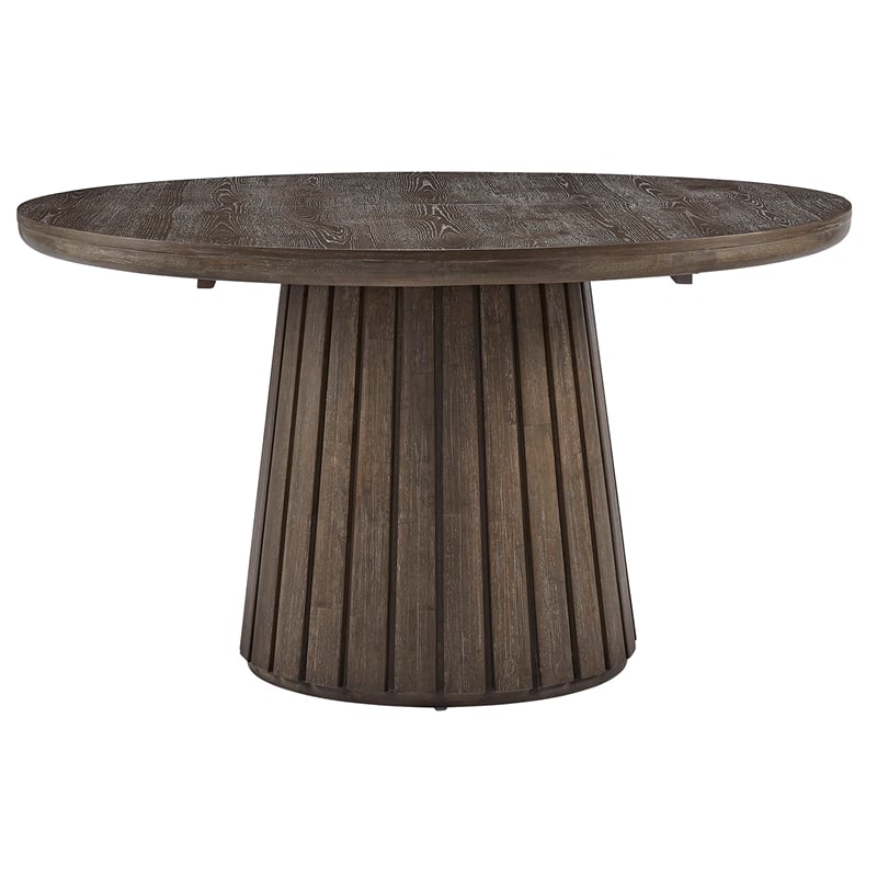 Magnussen Home Kavanaugh Weathered Kona Brown Extendable Round Dining Table