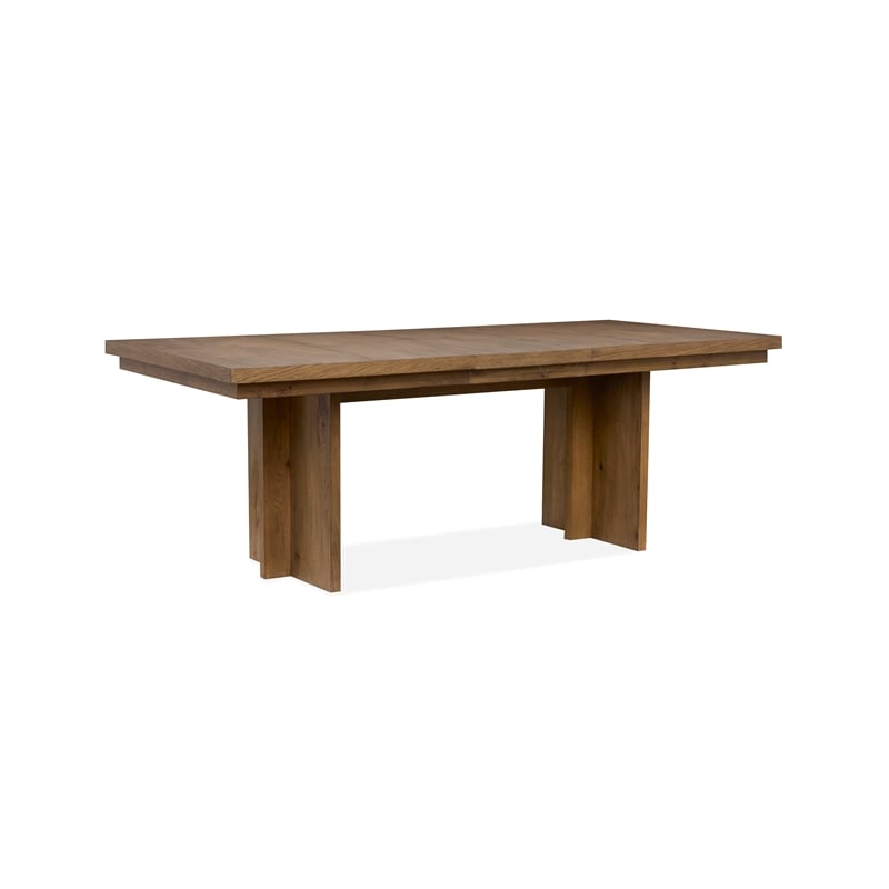 Magnussen Home Marcel Harvest Brown Extendable Trestle Dining Table