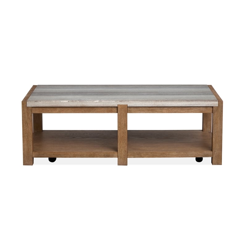Magnussen Home Plum Creek Sierra Brown Rectangular Cocktail Table With Casters