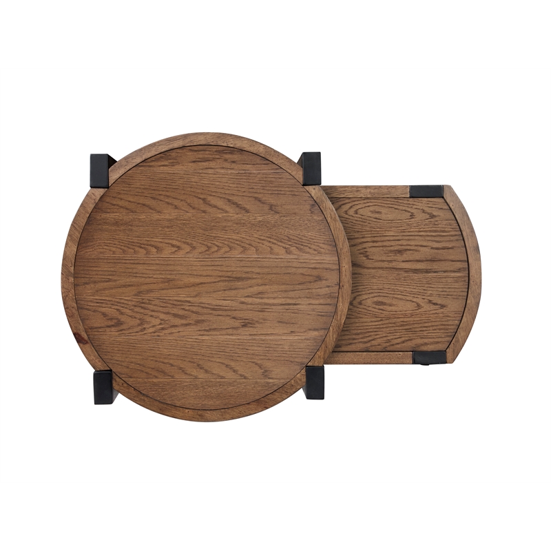 Magnussen Home Kaysen Wallaby And Matte Black Nesting End Table